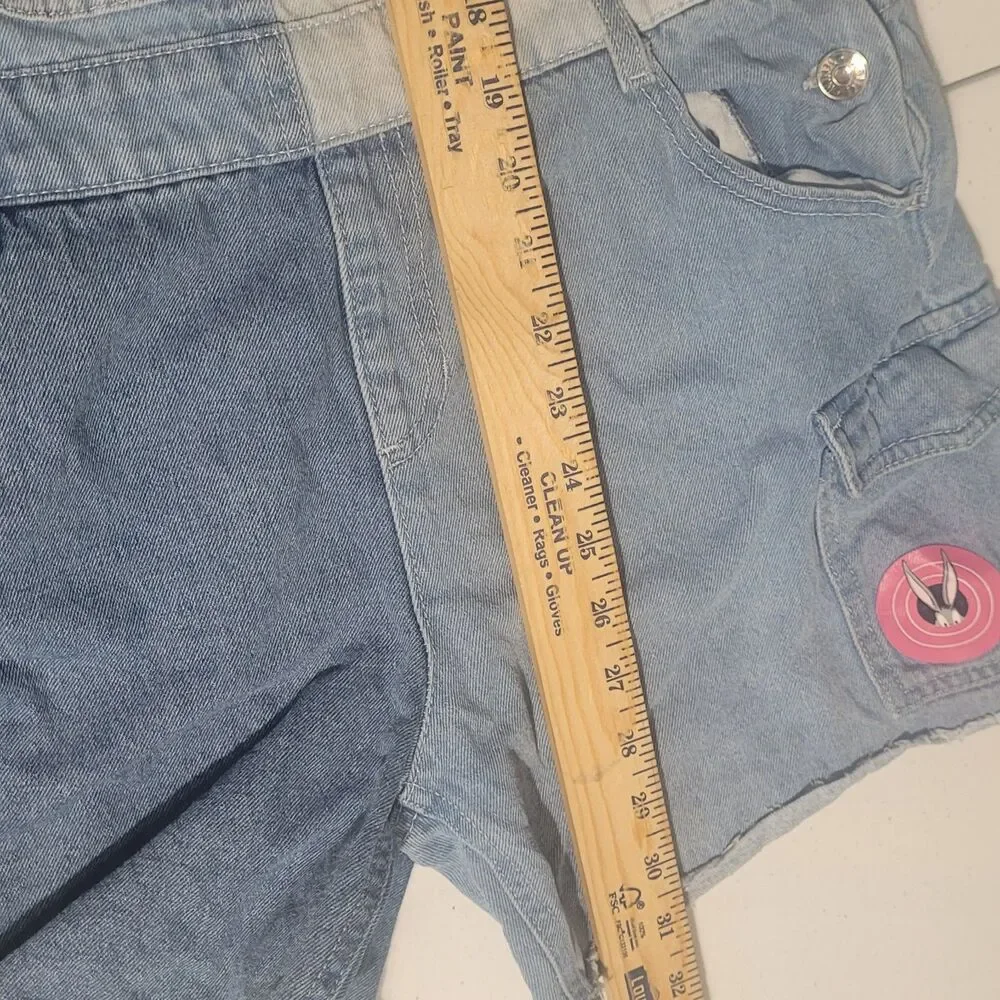 Looney Tunes Justice size 18 denim coverall jumper bugs bunny colorblock tweety